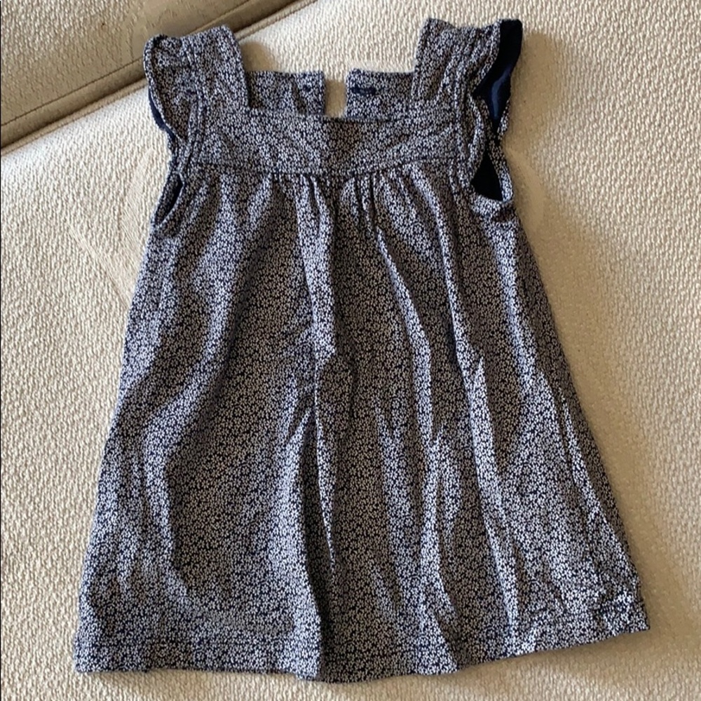 Gap Baby Girl Navy Flower Dress 6-12m EUC